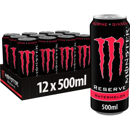 Monster Energy Reserve Watermelon - koffeinhaltiger Energy Drink mit Wassermelonen-Geschmack - in praktischen Einweg Dosen (12 x 500 ml) von Monster Energy