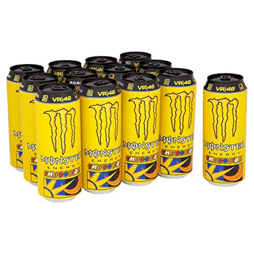 Monster Energy The Doctor Energy Drink, Valentino Rossi Special Edition mit prickelndem Zitrusgeschmack, Dosen-Palette, EINWEG (12 x 500ml) von Monster Energy