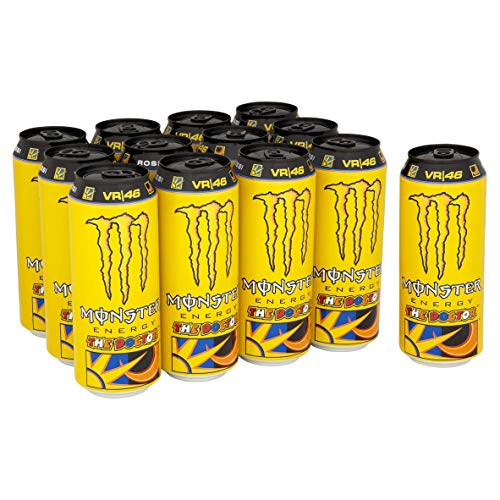 Monster Energy The Doctor Energy Drink, Valentino Rossi Special Edition mit prickelndem Zitrusgeschmack, Dosen-Palette, EINWEG (12 x 500ml) von Monster Energy
