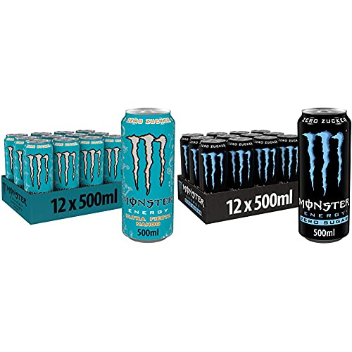 Monster Energy Ultra Fiesta, 12x500 ml, Einweg-Dose, Zero Zucker und Zero Kalorien & Zero Sugar, 12x500 ml, Einweg-Dose, mit klassischem Energy-Geschmack und Zero Zucker von Monster Energy
