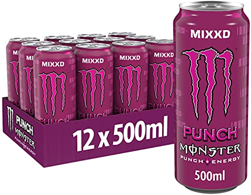 Monster Energy MIXXD Punsch - koffeinhaltiger Energy Drink mit erfrischendem Punsch-Geschmack - in praktischen Einweg Dosen (12 x 500 ml) von Monster Energy