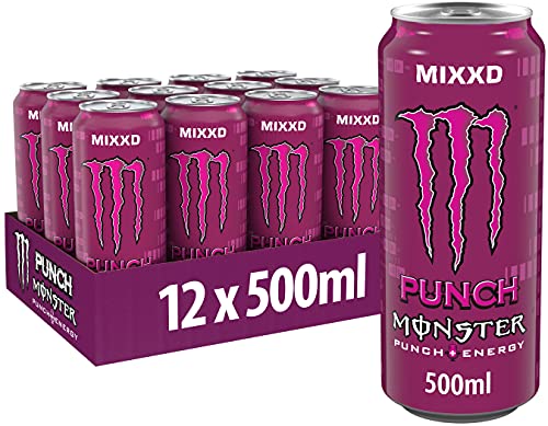 Monster Energy MIXXD Punch - koffeinhaltiger Energy Drink mit erfrischendem Punsch-Geschmack - in praktischen Einweg Dosen (12 x 500 ml) von Monster Energy