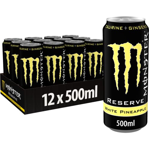 Monster Energy Reserve White Pineapple - koffeinhaltiger Energy Drink mit fruchtigem Zuckerhut-Ananas-Geschmack - in praktischen Einweg Dosen (12 x 500 ml) von Monster Energy