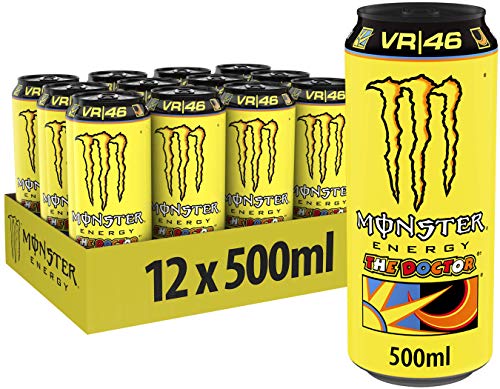 Monster Energy The Doctor - koffeinhaltiger Energy Drink mit prickelndem Zitronen-Geschmack - im praktischen Einweg Dosen (12 x 500 ml) von Monster Energy