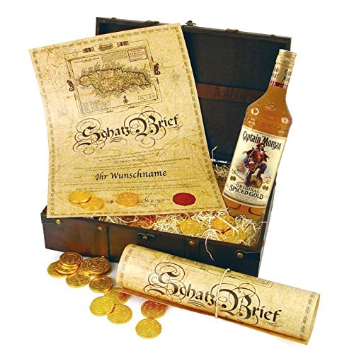 Monsterzeug Captain Morgan Geschenkbox, 3 teiliges Geschenkset mit Alkohol, Geschenktruhe für Rum Liebhaber, Schatztruhe mit Urkunde Monsterzeug Captain Morgan Geschenkbox, 3 teiliges Geschenkset mit Alkohol, Geschenktruhe für Rum Liebhaber, Schatztruhe mit Urkunde von Monsterzeug