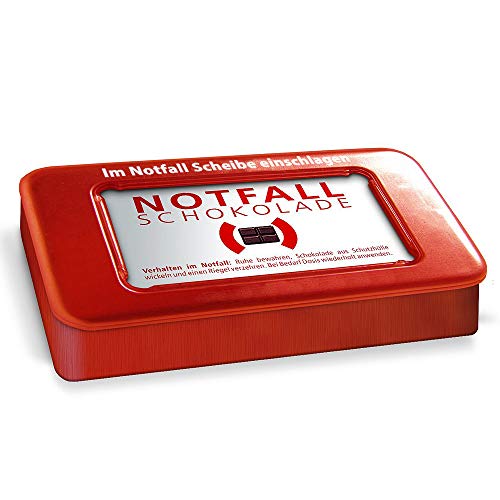 Monsterzeug Notfall Schokolade, Vollmilchschokolade in der Dose Feuermelder Optik, Witziges Schokoladen Geschenk, Spaßgeschenk, Trost Geschenk von Monsterzeug