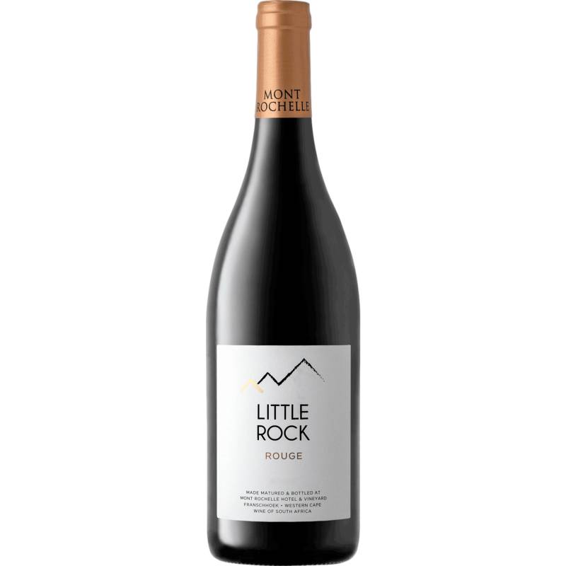 Mont Rochelle Little Rock Rouge, WO Coastal Region, Western Cape, 2022, Rotwein von Mont Rochelle, Dassenberg Road, 7690 Franschhoek, Südafrika / CAPREO GmbH- Gildeweg 10- 46562 Voerde- Deutschland