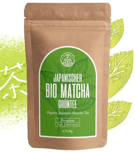 Bio Matcha Pulver (100g) Monte Nativo - Premium Qualität Matcha Tee Pulver - Vegan, fein gemahlen - Perfekt für Matcha Latte und Matcha Tee - Japanisches Grünteepulver von Monte Nativo