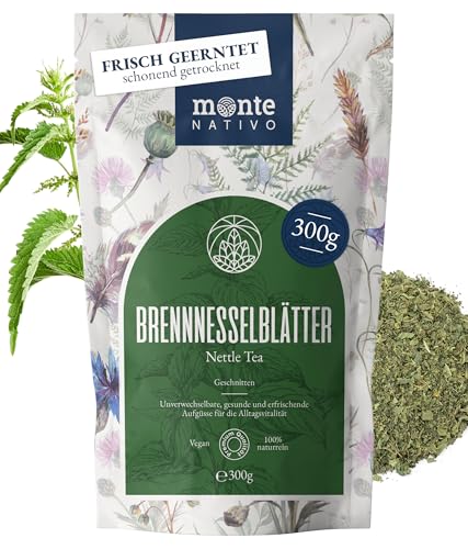 Brennesseltee (300g) Monte Nativo | Kräutertee | 100% natürlicher Brennnessel Tee | Entwässerung | Brennnesselblätter | Kräutertee lose | Entwässerungstee | Detox | Brennnessel | Vegan von Monte Nativo