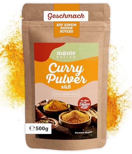 Curry Pulver süß Monte Nativo (500g) - Curry Gewürz - Süßes Currypulver - Schonend getrocknete und aromatische Gewürze ideal zum Kochen und Würzen - Intesives Aroma und Geschmack von Monte Nativo