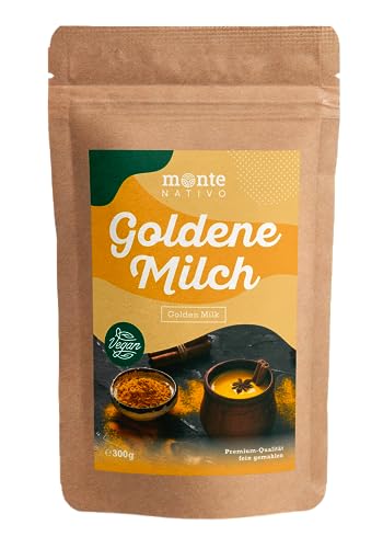 Goldene Milch Pulver (300g) Monte Nativo | Golden Milk zum Kochen | Kurkuma Latte | Glutenfreies Backen und Kochen | Ayuvedische Gewürzmischung | Vegan Superfood von Monte Nativo