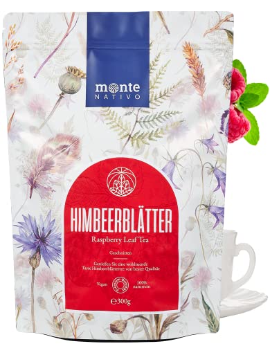 Himbeerblättertee Monte Nativo (300g) - Raspberry leaf tea während der Geburtsvorbereitung - Himbeerblätter ohne unerwünschten Zusätzen - Tee lose 100% natürlich - Aromatischer Kräutertee von Monte Nativo