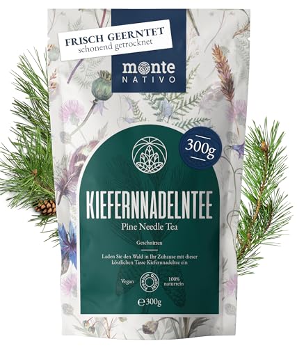 Kiefernadeltee Monte Nativo (300g) - Kiefernnadeln schonend getrocknet duft-intensiv - 100% natürlich und ohne Zusatzstoffe - Aromatischer Kräutertee für einen köstlichen Aufguss von Monte Nativo
