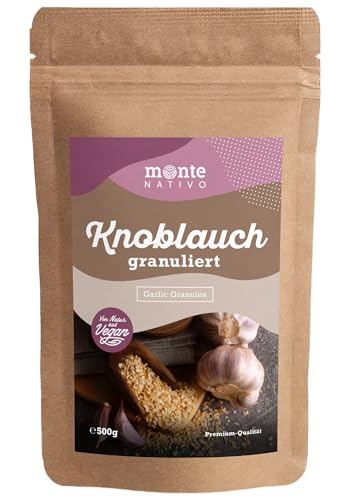 Knoblauch granulat Monte Nativo (500g) - Getrocknetes Knoblauchgranulat in Premium Qualität - Rein Knoblauch granuliert ideal zum Kochen - Garlic Powder von Monte Nativo