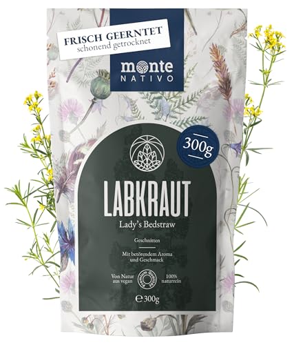Labkraut Tee Monte Nativo (300g) - Echtes Labkraut schonend getrocknet - Tee lose 100% natürlich und ohne Zusatzstoffe - Aromatischer Kräutertee für einen köstlichen Aufguss von Monte Nativo