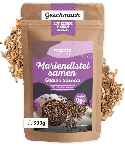 Mariendistelsamen Monte Nativo (500g) - Mariendistel Samen (Silybum Marianum) - Schonend getrocknete und aromatische Gewürze ideal zum Kochen und Würzen - Intesives Aroma und Geschmack von Monte Nativo
