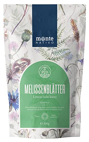 Melissentee geschnitten (300 g) Monte Nativo | Loser Kräutertee | Getrockneter Zitronenmelissen Tee | 100% reine und natürliche Melissenblätter | Melisse als gesunder Tee mit erfrischendem Aroma von Monte Nativo