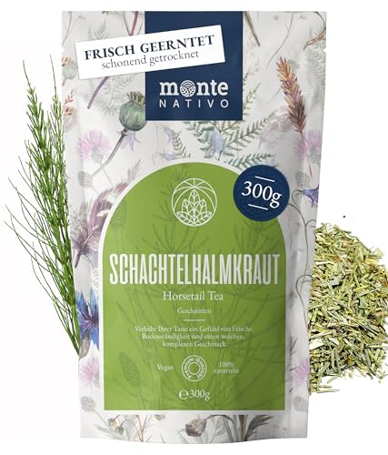 Schachtelhalmtee (300g) Monte Nativo | Kräutertee | Ackerschachtelhalm | 100% rein, nachhaltig und naturbelassen | Schachtelhalmkraut geschnitten | Zinnkraut | Schachtelhalm - schonend getrocknet von Monte Nativo