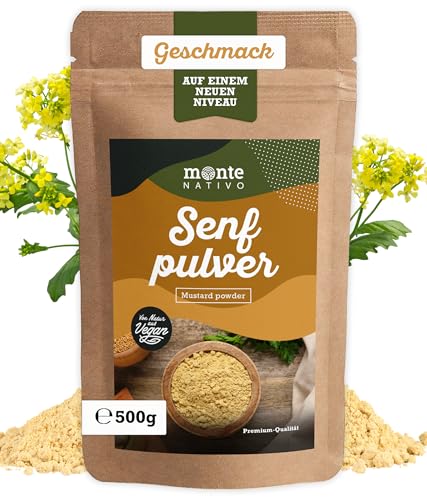 Senfmehl Monte Nativo (500g) - 100% rein Senfpulver gemahlen - Senfkörner gemahlen - Schonend getrocknete und aromatische Gewürze ideal zum Kochen und Würzen - Intesives Aroma und Geschmack von Monte Nativo