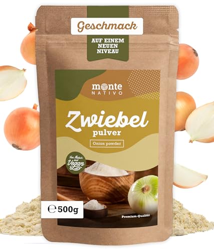 Zwiebelpulver gemahlenMonte Nativo (500g) - Zwiebel gemahlen - Onion Powder - 100% rein - Schonend getrocknete und aromatische Gewürze ideal zum Kochen und Würzen - Intesives Aroma und Geschmack von Monte Nativo