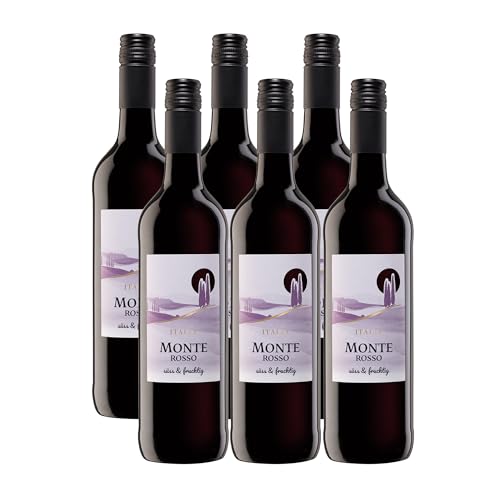 Monte Rosso Italia Rotwein süß und fruchtig (6 x 0,75l) von Monte