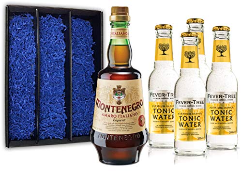 Montenegro & Tonic Geschenkset - Montenegro Amaro Italiano Likör 0,7L (23% Vol) + 4x Fever-Tree Tonic Water 200ml inkl. Pfand MEHRWEG von Montenegro-Montenegro