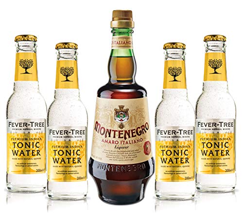 Montenegro & Tonic Set - Montenegro Amaro Italiano Likör 0,7L (23% Vol) + 4x Fever-Tree Tonic Water 200ml inkl. Pfand MEHRWEG von Montenegro-Montenegro
