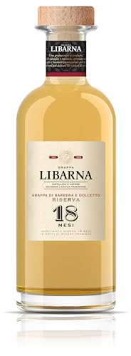 Grappa Libarna Riserva 70cl Grappa aus Barbera- und Dolcetto-Trauben, 18 Monate gereift. Strukturiert und komplex. 42% vol. von Libarna
