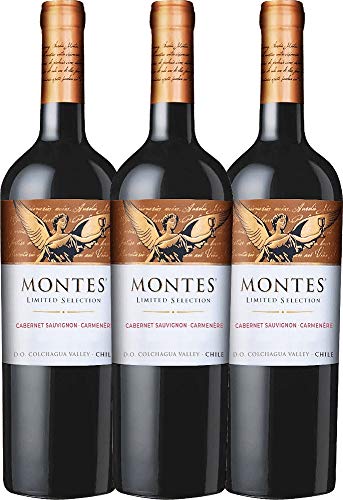 Limited Selection Cabernet Sauvignon Carmenère von Montes - Rotwein 3x 0,75l VINELLO - 3er - Weinpaket inkl. kostenlosem VINELLO.weinausgießer von Montes Chile