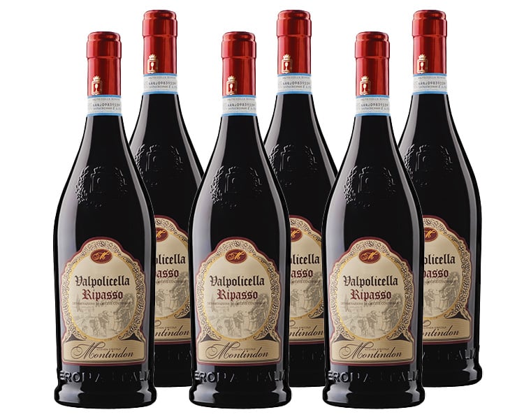 Paket mit 6 Flaschen Valpolicella Ripasso DOC von Montindon