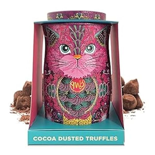 Monty Bojangles Choccy Scoffy Cat Tin | Mit Kakao bestäubte Schokoladentrüffel, Rosa Perserkatze – 135 g (Persian Pink) von Monty Bojangles