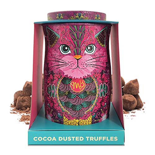 Monty Bojangles Choccy Scoffy Cat Tin | Mit Kakao bestäubte Schokoladentrüffel, Rosa Perserkatze – 135 g (Persian Pink) von Monty Bojangles