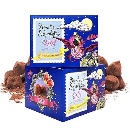 Monty Bojangles Cookie Moon Schokoladentrüffel mit Kakao bestäubt (2 x 150 g Schoko-Geschenkbox), Geschmack Chocolate Chip, preisgekrönte Pralinen von Monty Bojangles