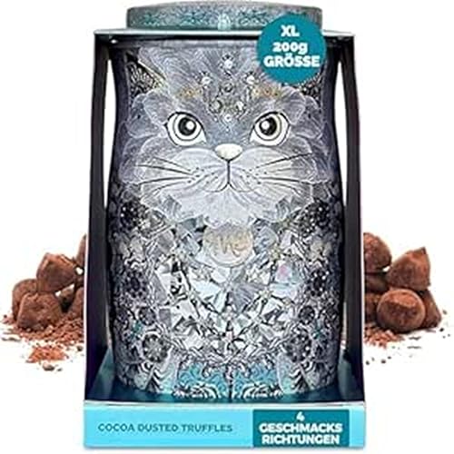 Monty Bojangles Diamond Empress Cat Tin | Mit Kakao bestäubte Schokoladentrüffel, Diamant-Kaiserin Katze – 200g von Monty Bojangles