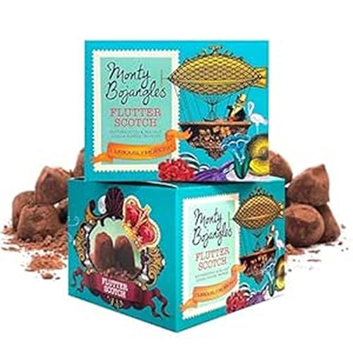 Monty Bojangles Flutter Scotch Schokoladentrüffel mit Kakao bestäubt (2 x 150 g Schoko-Geschenkbox), Geschmack Butterscotch & Sea Salt, preisgekrönt, Pralinen Gerschenk von Monty Bojangles