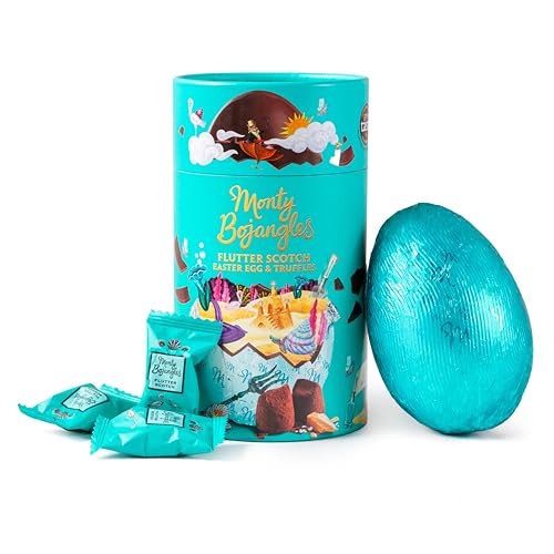 Monty Bojangles Schokolade Osterei Flutter Scotch, Trüffel Pralinen in Kakaopulver, Pralinen Geschenk, Box 175 g, Luxus Schokolade, 6 Preisgekrönte Trüffel, Ostern Geschenk von Monty Bojangles