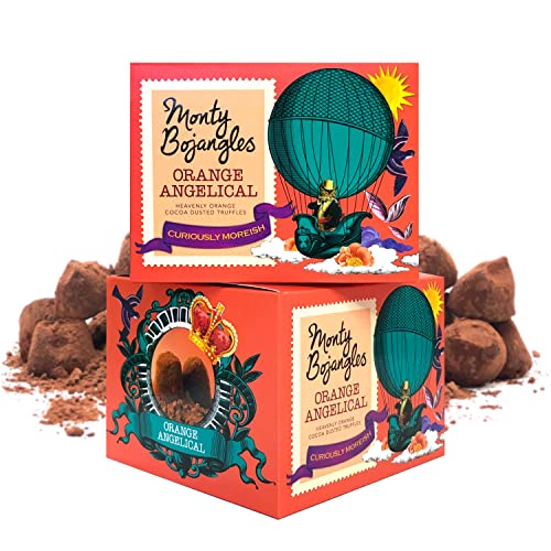 Monty Bojangles Trüffel mit Kakaopuder (2 x 150g Geschenkpackung) - Luxuriöse Truffles mit Orange Angelic Geschmack - Wählen Sie aus 10 Geschmacksrichtungen - Das perfekte Schokoladen-Geschenk. von Monty Bojangles