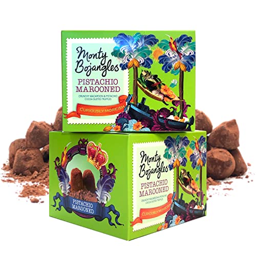 Monty Bojangles Pistachio Marooned | 2 Geschenkboxen – 10 Geschmacksrichtungen zur Auswahl | Kakobestäubte Schokoladentrüffel, 2 x 150g (Geschenkpackung 300g) von Monty Bojangles