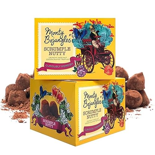 Monty Bojangles Scrumple Nutty Schokoladentrüffel mit Kakao bestäubt (2 x 150 g Schoko-Geschenkbox), Geschmack Crunchy Hazelnut, preisgekrönte Pralinen von Monty Bojangles