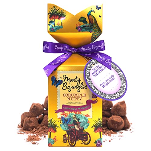 Monty Bojangles Scrumple Nutty (150g) - Luxuriöse Trüffelpralinen mit Kakao - Individuell gestaltete Geschenkpackung mit eleganter Schleife und persönlicher Grußkarte - Perfektes Schokoladen-Geschenk von Monty Bojangles