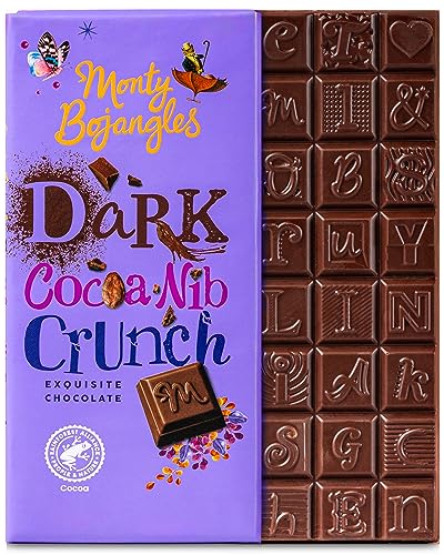 Monty Bojangles Zartbitterschokolade Kakaonibs-Crunch Riegel | Exquisite Schokolade, 150g von Monty Bojangles