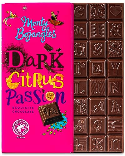 Monty Bojangles Zartbitterschokolade Zitrus-Passion Riegel | Exquisite Schokolade, 150g von Monty Bojangles