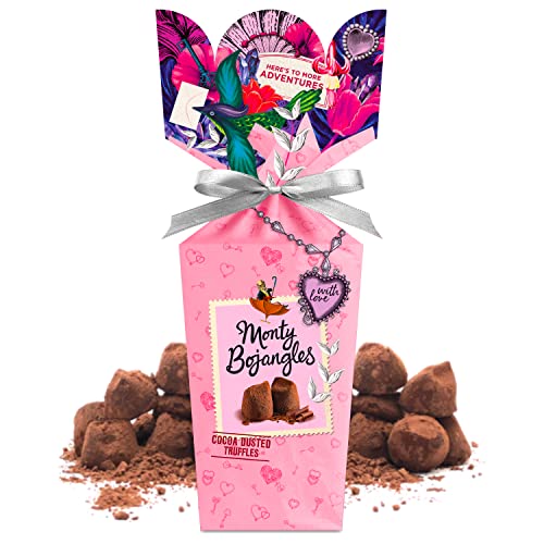 Monty Bojangles Pralinenbouquet von mit Kakao bestäubten Schokoladentrüffeln „With Love“ | Schokoladentrüffel in Geschenkbox, 110 g von Monty Bojangles