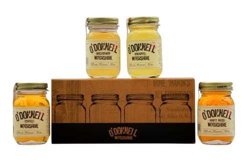 O'Donnell Moonshine Winter-Set Mini Moonshine Harte Nuss, Bratapfel, Toffee und Macadamia a 50ml (4 x 50ml) von Moonshiner