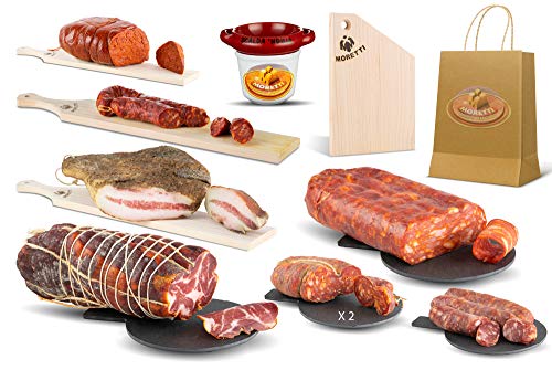 Moretti® Calabrese-Paket | Salami-Verkostungsset | Kalabrien-Box | Reise in den süßen und würzigen Geschmack | Verschiedene Kombinationen (Groß Kit) von Moretti Salumi Di Tradizione