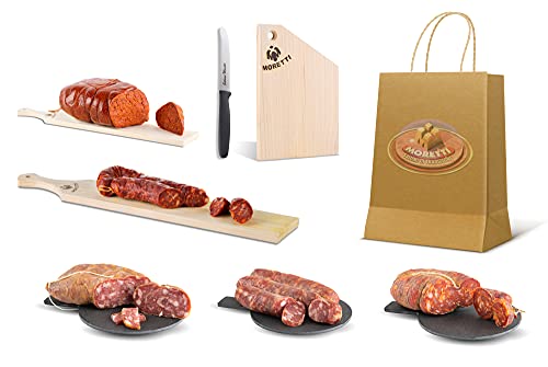 Moretti® Calabrese-Paket | Salami-Verkostungsset | Kalabrien-Box | Reise in den süßen und würzigen Geschmack | Verschiedene Kombinationen (Klein Kit) von Moretti Salumi Di Tradizione