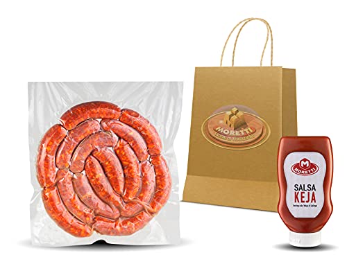 Moretti® Frischwurst zum Kochen | Mit süßem kalabrischem Chili | 1,5Kg - 3kg Vakuumverpackt | Kostenlose KEYA-Sauce | Spilinga Nduja Ketchup | (3kg rote Süßigkeit) von Moretti Salumi Di Tradizione