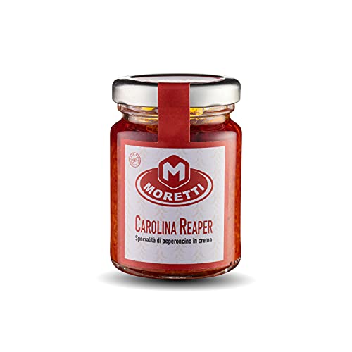 Moretti® Gehackte Chili-Pfeffer-Creme | 100 % Kalabrese 100 % natürlich | Keine GVO | In Kalabrien angebaute und verarbeitete Chilis | Cremig streichfähig | Glasgefäß | Hergestellt in Kalabrien von Moretti