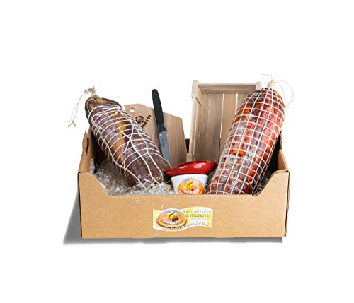 Moretti® Geschenkkorb Wurstwaren und Zubehör | Kalabrische Salami-Spezialitäten | Reise in den süßen und würzigen Geschmack | Verschiedene Kombinationen (Capocollo) von Moretti