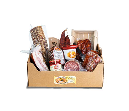 Moretti® Geschenkkorb Wurstwaren und Zubehör | Kalabrische Salami-Spezialitäten | Reise in den süßen und würzigen Geschmack | Verschiedene Kombinationen | Nduja Capocollo Soppressata (Süß & Scharf) von Moretti